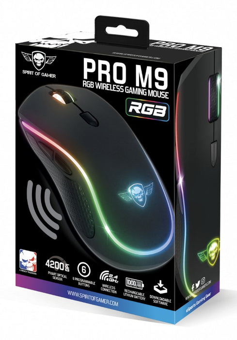 EAN 3700104455092 - Spirit of Gamer PRO-M9 ratón Juego Ambidextro RF inalámbrico Óptico 4200 DPI imagen 6