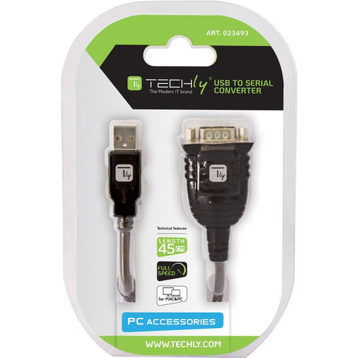 EAN 8054529023493 - Techly IDATA USB-SER-2T cable de serie Transparente 0,45 m USB tipo A DB-9 imagen 2