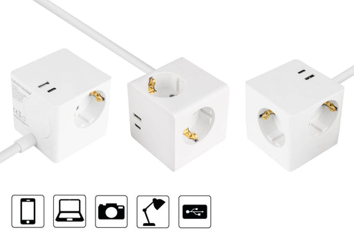 EAN 4066857003478 - Kabelmeister SW01-W020 base múltiple 2 m 2 salidas AC Interior Blanco imagen 2