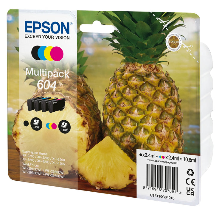 EAN 8715946707907 - Epson 604 cartucho de tinta 1 pieza(s) Original Rendimiento estándar Negro, Cian, Magenta, Amarillo imagen 1