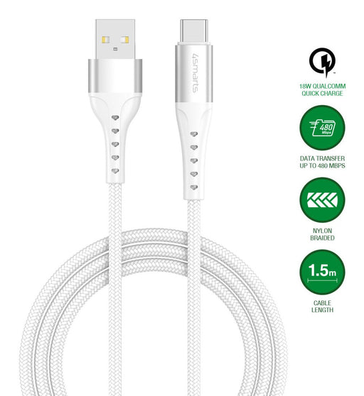 EAN 4252011911356 - 4smarts 541455 cable USB 1,5 m USB A USB C Blanco imagen 2
