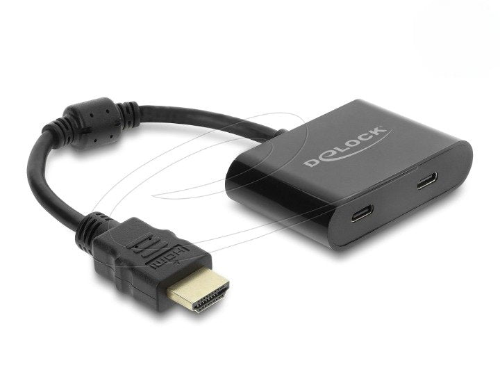 EAN 4043619630004 - DeLOCK 63000 adaptador de cable de vídeo 0,18 m USB Tipo C HDMI + USB Type-C Negro imagen 1