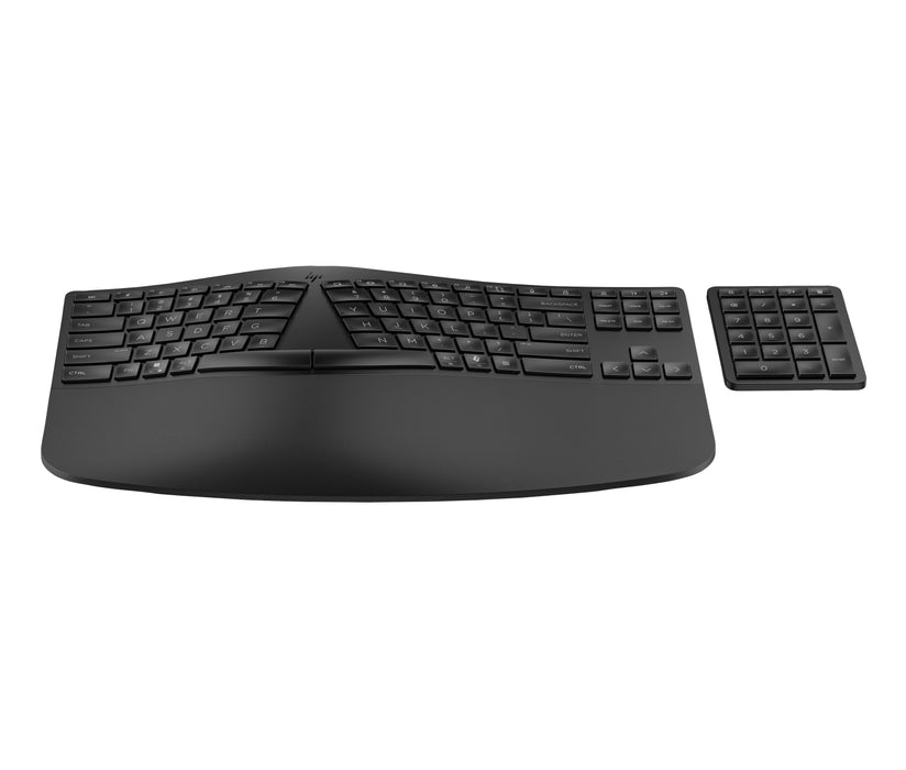 EAN 0197192177532 - HP 960 BLK Ergonomic Wireless Keyboard teclado Hogar RF Wireless + Bluetooth Negro imagen 1