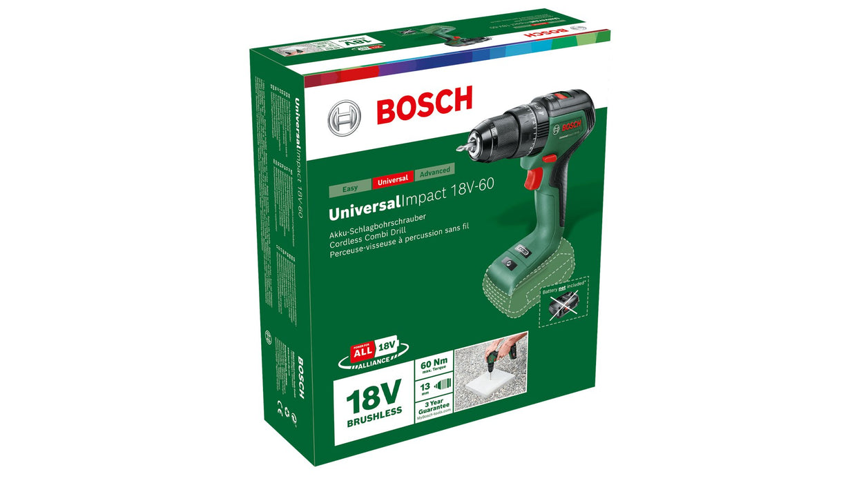 EAN 4053423230871 - Bosch Universal Impact 18V-60 1900 RPM Sin llave 1,3 kg Negro, Verde imagen 4
