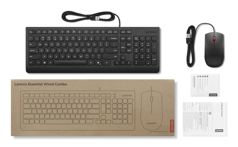 EAN 195892115434 - Lenovo Essential Wired Combo (ES 172) teclado Ratón incluido Universal USB Español Negro imagen 4