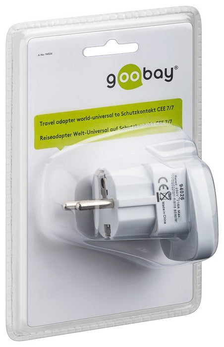 EAN 4040849940262 - Goobay 94026 adaptador de enchufe eléctrico Tipo F Tipo G (RU) Blanco imagen 2