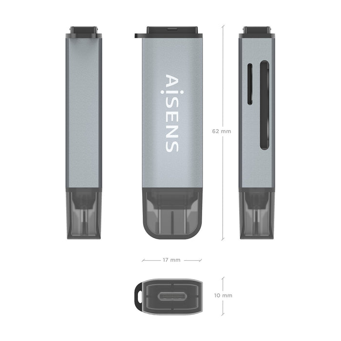EAN 8435739903322 - AISENS ASCR-2C10-GR lector de tarjeta USB 3.2 Gen 1 (3.1 Gen 1) Type-C imagen 4