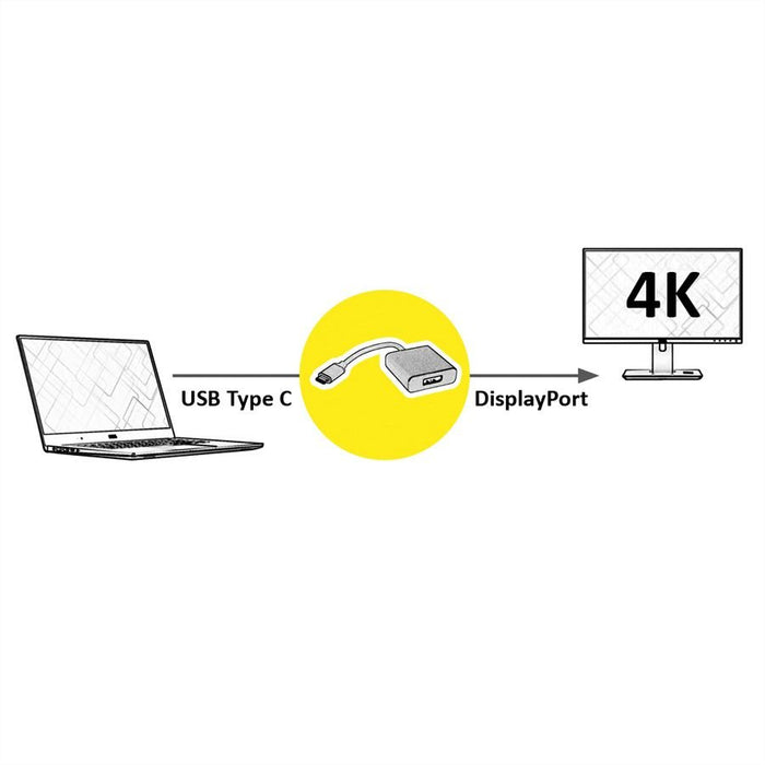 EAN 7611990141715 - ROLINE 12.03.3220 adaptador de cable de vídeo 0,1 m USB Tipo C DisplayPort Plata imagen 3