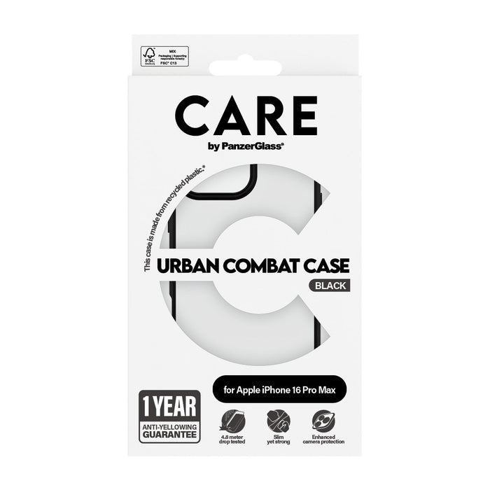 EAN 5715685004308 - PanzerGlass CARE™ by ® Urban Combat Case Transparent w. Black Frame iPhone 16 Pro Max funda para teléfono imagen 3