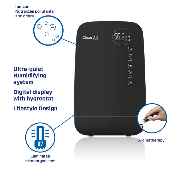 EAN 8718546312168 - Clean Air Optima CA-607B humidificador Ultrasónica 5,5 L Negro 25 W imagen 3