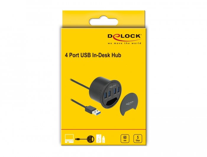 EAN 4043619641536 - DeLOCK 64153 hub de interfaz USB 3.2 Gen 1 (3.1 Gen 1) Type-A 5000 Mbit/s Negro imagen 4