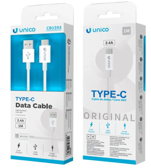 EAN 8052705419818 - UNICO CB1593 cable USB 1 m USB A USB C Blanco imagen 2