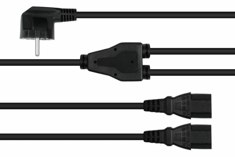 EAN 4066857000347 - Kabelmeister SK0136-S020 cable de transmisión Negro 2 m Enchufe tipo E+F Acoplador C13 2 x imagen 2