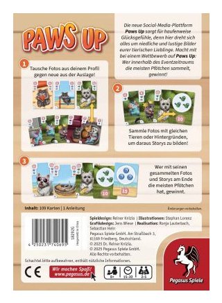 EAN 4250231740695 - Pegasus Paws Up Juego De Cartas imagen 4