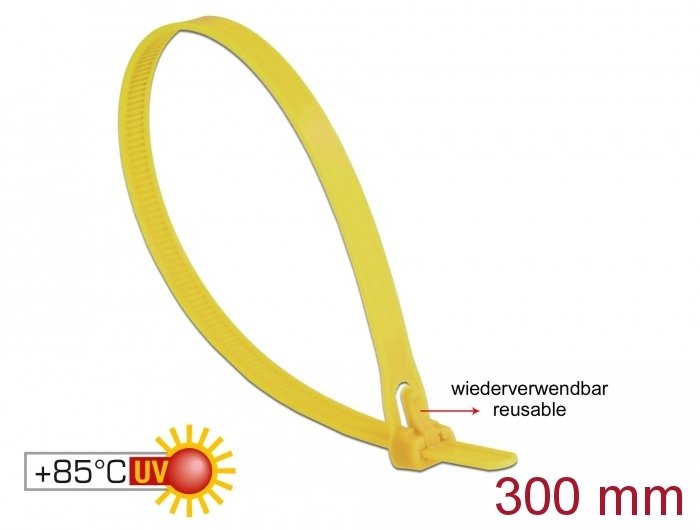 EAN 4043619187614 - DeLOCK 18761 presilla Brida reutilizable Nylon Amarillo 100 pieza(s) imagen 2