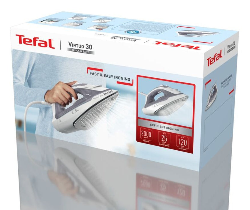 EAN 3121040092781 - Tefal Virtuo 30 FV2C43E0 plancha Plancha vapor-seco Suela de cerámica 2000 W Gris, Blanco imagen 13