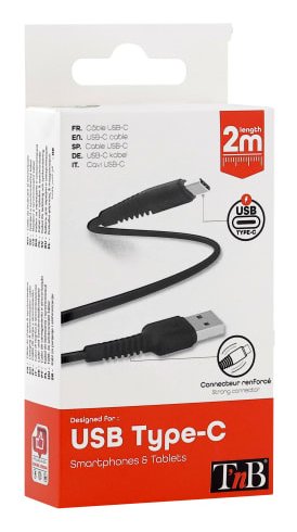 EAN 3303170093085 - T'nB TCUSB02BK cable USB 2 m USB C USB A 18 W Negro imagen 3