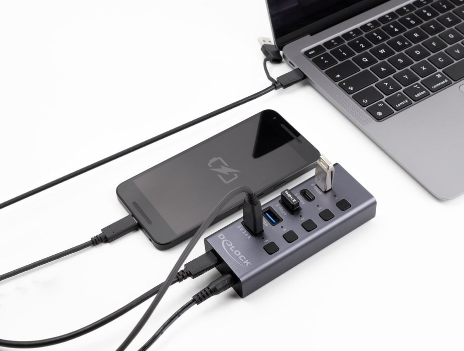 EAN 4043619642489 - DeLOCK 64248 hub de interfaz USB 3.2 Gen 1 (3.1 Gen 1) Type-C 5000 Mbit/s Gris imagen 3