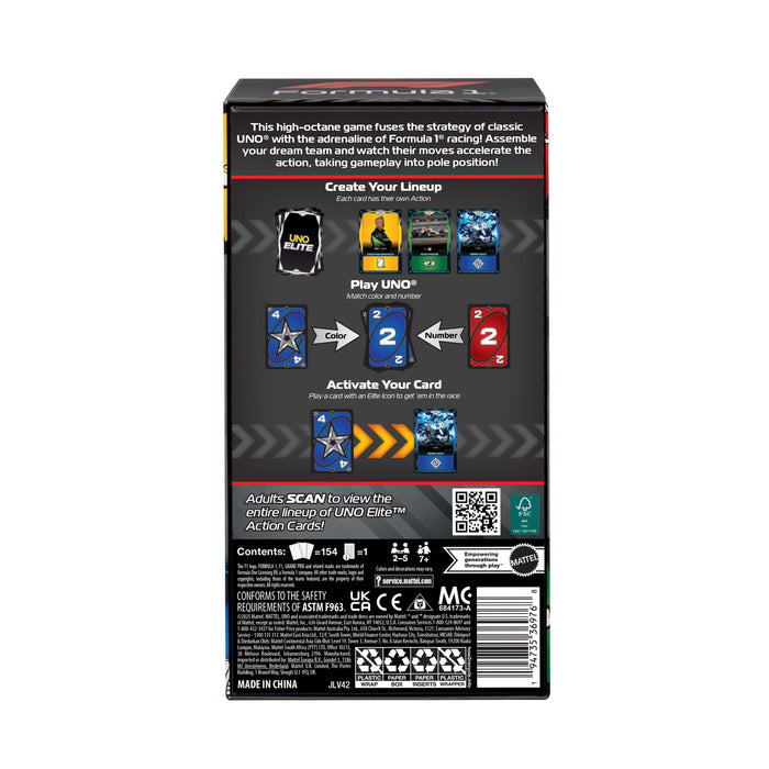EAN 0194735369768 - Games JLV42 juego de tablero UNO Elite Formula 1 2025 Juego De Cartas Perder las cartas imagen 6