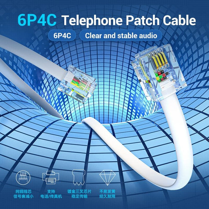 EAN 6922794763517 - Vention IQBWQ cable telefónico 20 m Blanco imagen 5