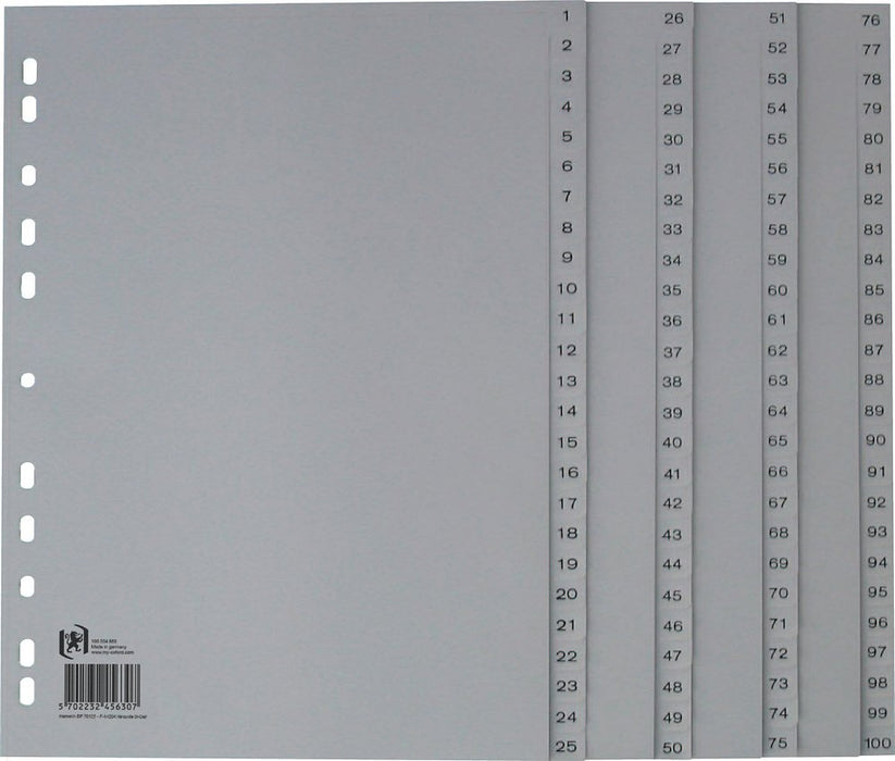 EAN 5702232456307 - Oxford 100204663 divisor Polipropileno (PP) Gris imagen 1