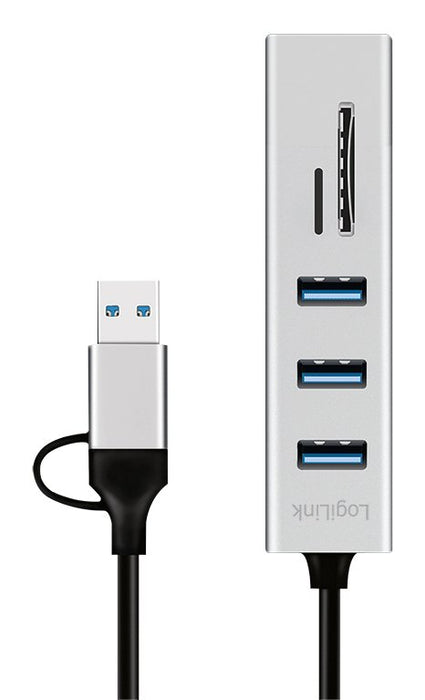 EAN 4052792076790 - LogiLink UA0445 hub de interfaz USB 3.2 Gen 1 (3.1 Gen 1) Type-A + Type-C 5000 Mbit/s Gris imagen 2