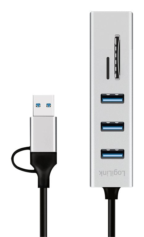EAN 4052792076790 - LogiLink UA0445 hub de interfaz USB 3.2 Gen 1 (3.1 Gen 1) Type-A + Type-C 5000 Mbit/s Gris imagen 2