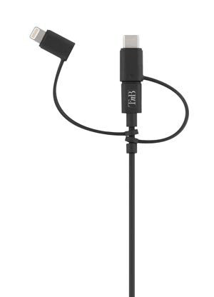 EAN 3303170082065 - T'nB CBLIGHT3IN1 cable USB 1,5 m USB A Micro-USB B Negro imagen 3