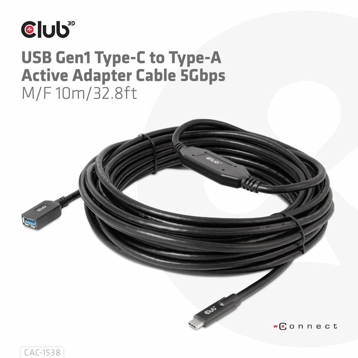 EAN 8719214472139 - CLUB3D CAC-1538 cable USB USB 3.2 Gen 1 (3.1 Gen 1) 10 m USB C USB A Negro imagen 7