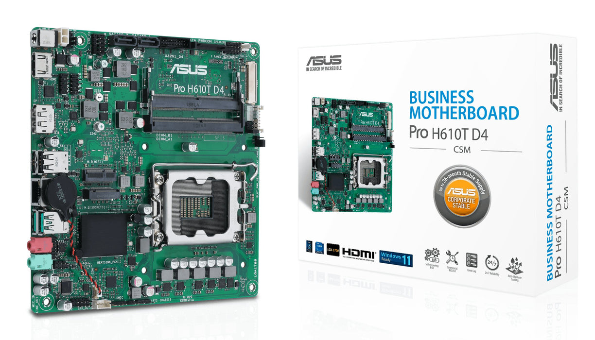 EAN 4711081679851 - ASUS Pro H610T D4-CSM Intel H610 LGA 1700 mini ITX imagen 1