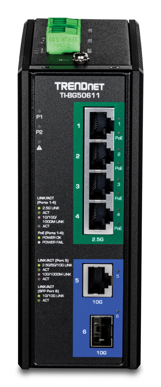 EAN 710931163162 - Trendnet 6-Port Industrial 2.5G PoE++ No administrado 2.5G Ethernet (100/1000/2500) Energía sobre Ethernet imagen 2