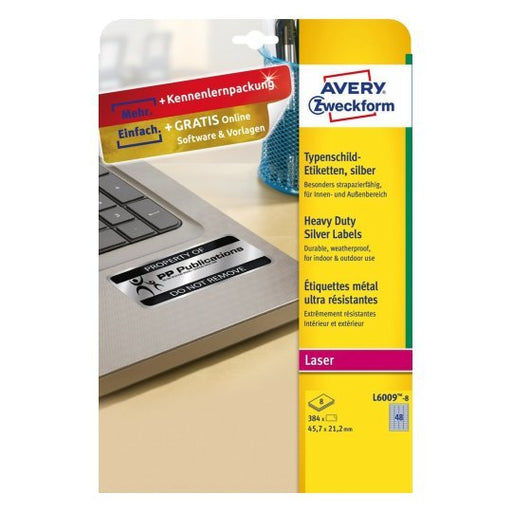 EAN 4004182076118 - Avery L6009-8 etiqueta de impresora Plata Etiqueta para impresora autoadhesiva imagen 1