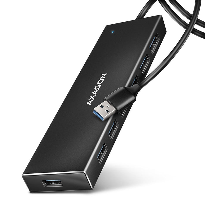 EAN 8595247907035 - Axagon HUE-F7A 7x USB 3.2 Gen 1 ALU FLAT hub micro power IN 1m USB-A USB 3.2 Gen 1 (3.1 Gen 1) Type-A 500 imagen 1
