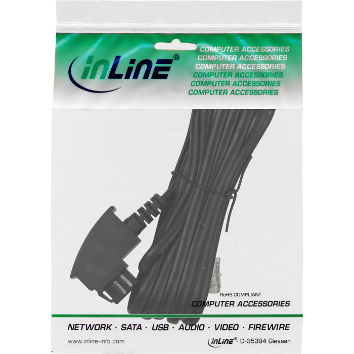 EAN 4043718013418 - InLine 18813 cable telefónico 3 m Negro imagen 3