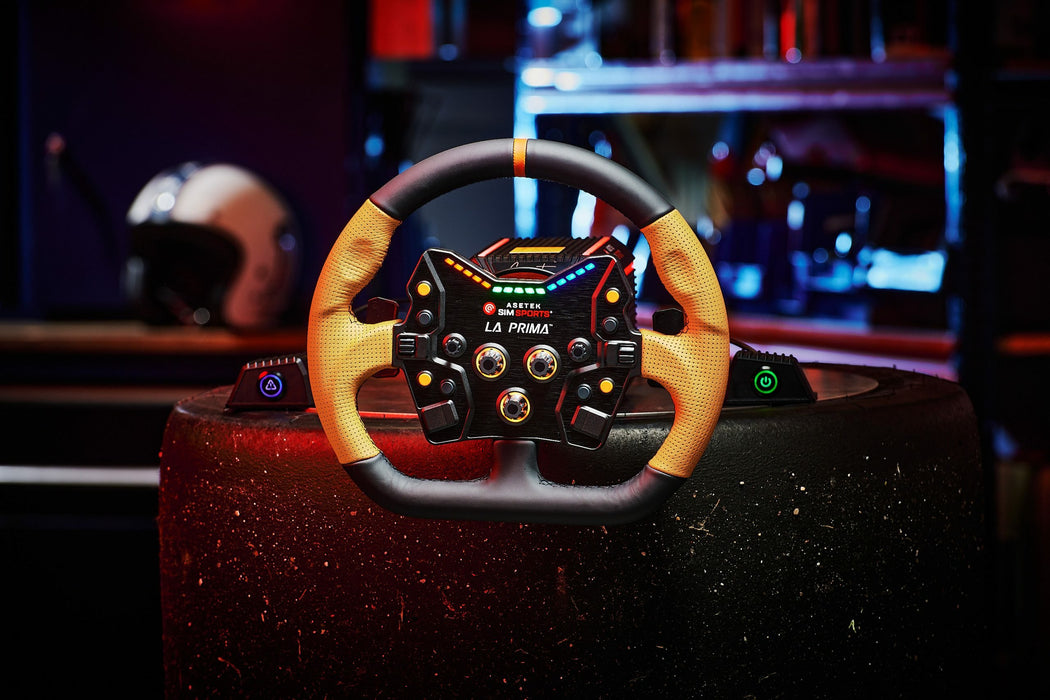EAN 1230000121774 - Asetek Closed D Orange Leather Rim Volante de carreras imagen 5