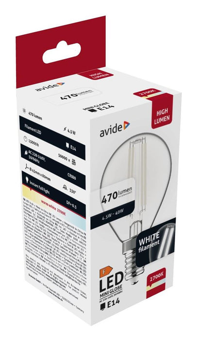 EAN 5999097959023 - Avide AWLFMG14WW-4.5W lámpara LED Blanco cálido 2700 K 4,5 W E14 F imagen 3