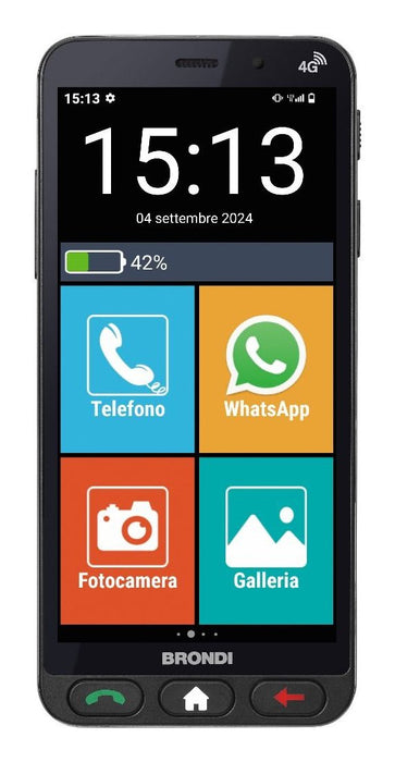 EAN 8015908830200 - Brondi Amico Vero 4G 14,5 cm (5.7") SIM doble Android 14 3 GB 32 GB 2800 mAh Negro imagen 3