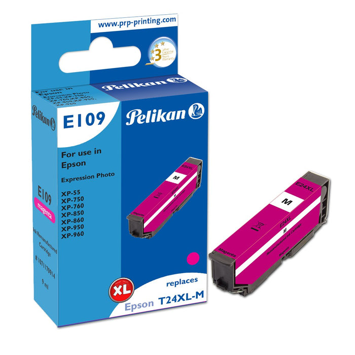 EAN 4018474709141 - Pelikan E109 cartucho de tinta 1 pieza(s) Compatible Alto rendimiento (XL) Magenta imagen 1