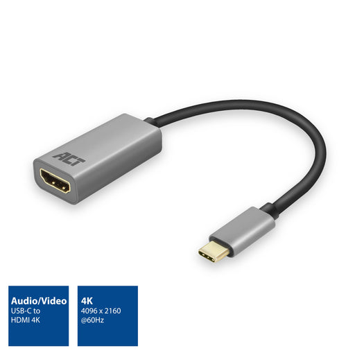 EAN 8716065395495 - ACT AC7010 Adaptador gráfico USB 4096 x 2160 Pixeles Gris imagen 2