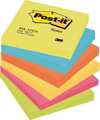 EAN 4046719506453 - Post-It FT510283540 nota autoadhesiva Plaza Azul, Verde, Naranja, Rosa, Amarillo 100 hojas Autoadhesivo imagen 1