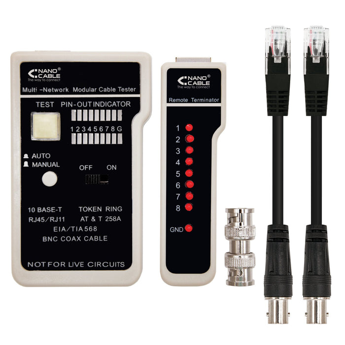 EAN 8433281005921 - Nanocable 10.31.0303 comprobador de cables de red Negro, Blanco imagen 1