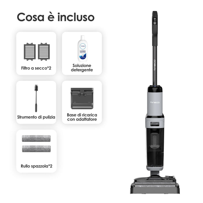 EAN 6932485006434 - Tineco FloorOne i5 Stretch PLUS Aspiradora vertical Batería Seca y húmeda Sin bolsa Gris 2,5 Ah imagen 10