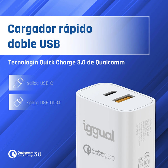 EAN 8435364317419 - iggual IGG317419 cargador de dispositivo móvil Universal Blanco Carga rápida Interior imagen 2