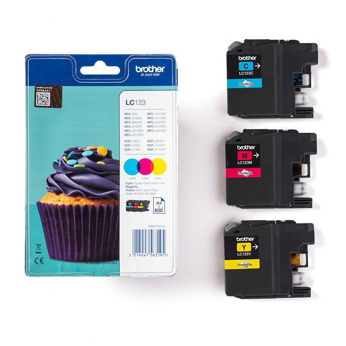 EAN 5014047563195 - Brother LC123RBWBP cartucho de tinta 3 pieza(s) Original Cian, Magenta, Amarillo imagen 2