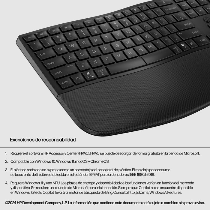 EAN 197498231747 - HP 680 Comfort Dual-Mode Keyboard teclado Hogar RF Wireless + Bluetooth Negro imagen 7