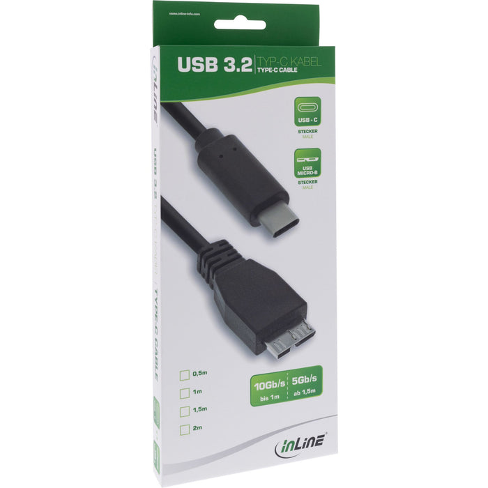 EAN 4043718249794 - InLine 35726 cable USB USB 3.2 Gen 2 (3.1 Gen 2) 0,5 m USB C Micro-USB B Negro imagen 2