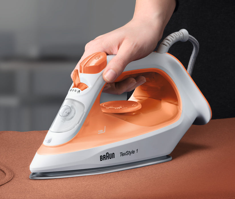 EAN 8021098000767 - Braun TexStyle 1 SI1009OR Plancha a vapor Suela antiadherente 1900 W Naranja, Blanco imagen 3