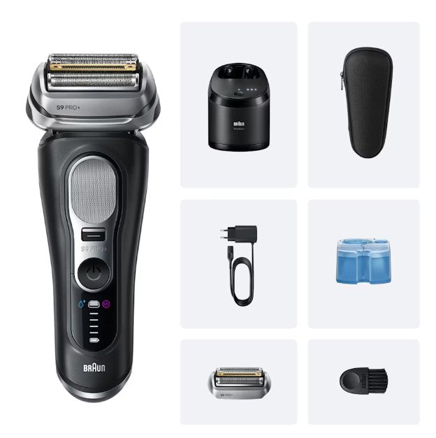 EAN 8006530490429 - Braun Series 9 Pro+ 9660CCPS Máquina de afeitar de láminas Recortadora Negro, Plata imagen 2