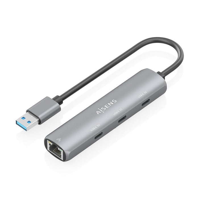 EAN 8435739903995 - AISENS ASUC-4P037-GR base para portátil y replicador de puertos Alámbrico USB 3.2 Gen 1 (3.1 Gen 1) Type- imagen 1
