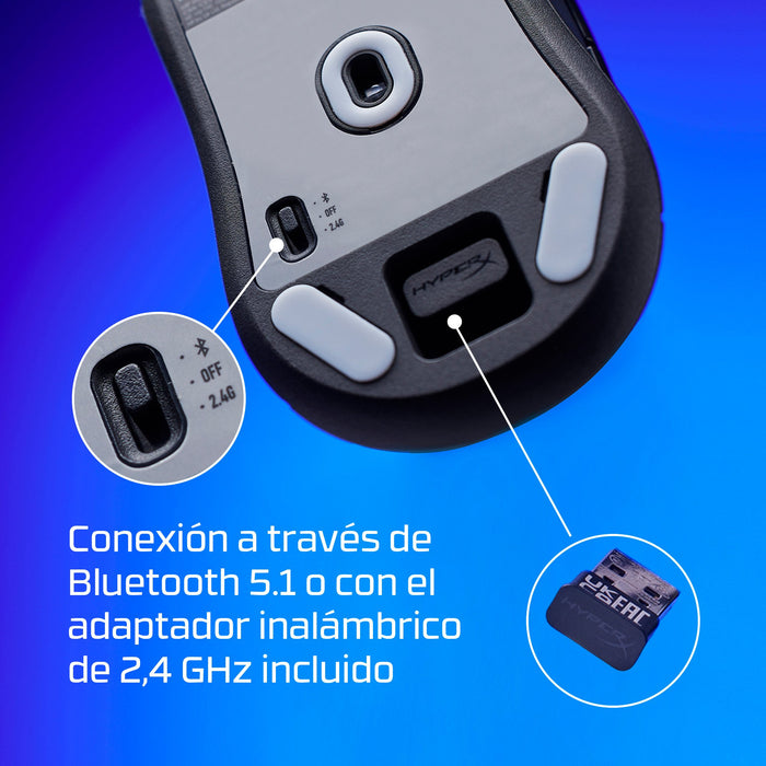 EAN 0197192120217 - HyperX Pulsefire Haste 2 Mini Wireless Black Gaming Mouse ratón Juego Ambidextro RF Wireless + Bluetooth  imagen 6
